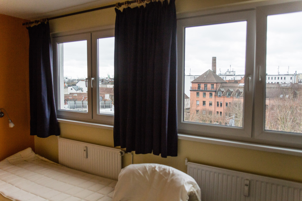 Blick aus dem Fenster fünfter Stock