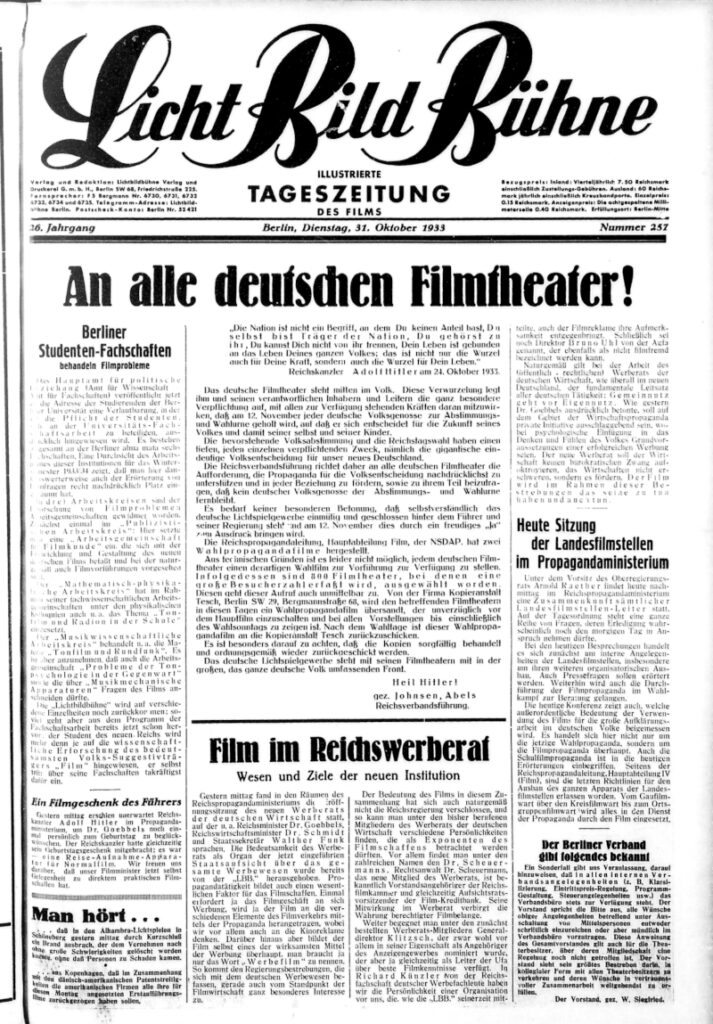 LBB 31. Oktober 1933 Titelblatt